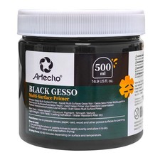 Black Gesso 16.9oz / 500ml Gesso Primer for Acrylic Painting