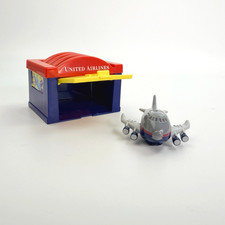 Vintage 1994 McDonald's Happy Meal Toy United Airlines Jet Hangar & Airplane Set