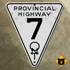 Ontario Provincial Highway 7 route marker road sign 1920s Canada Kitchener 10x12