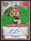 2025 BOWMAN BEST UNIVERSITY CARSON BECK AUTO GREEN MINI-DIAMOND REFRACTOR 52/99