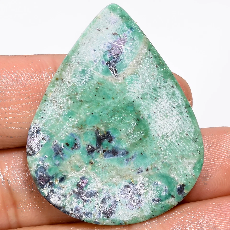 Natural Ruby in Fuchsite Pear Shape Gemstone Jewelry 40.35 CT 30x38x3 mm UR-44 - Image 3 of 4