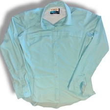 Magellan Fish Gear Shirt Mens Mag Wick Button Down Long Sleeve Vented Teal SZ M
