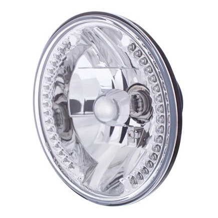 Faro de cristal United Pacific 31378 Rh/Lh, 7", redondo, carcasa cromada, Foto 4 de 4