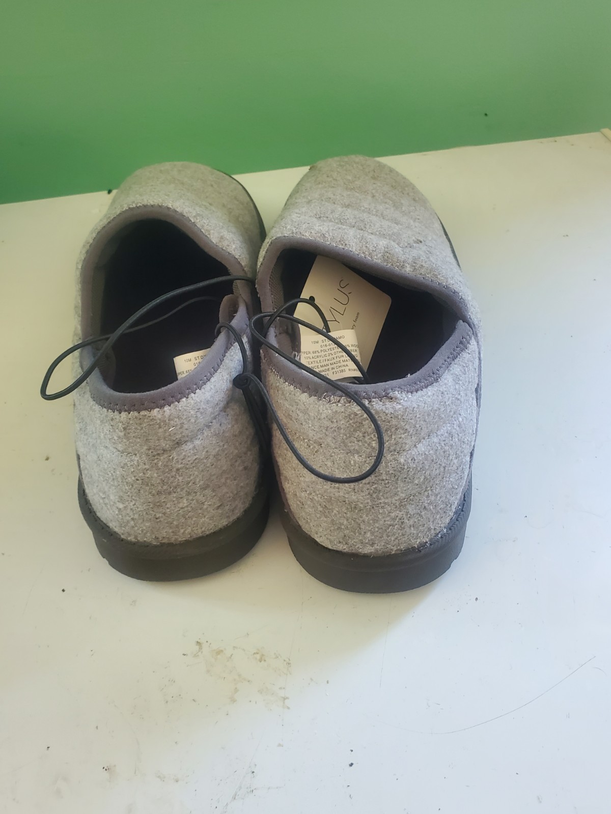 SAOLA NUOVE pantofole trapuntate da uomo Stylus ST Dynamo grigie taglia 10M suola interna esterna