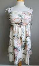 NWT Express | Size Medium |Linen-Blend Floral Ruched Mini Babydoll Dress