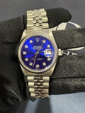 Rolex 36MM Datejust Custom Blue Diamond Dial Steel - 16234