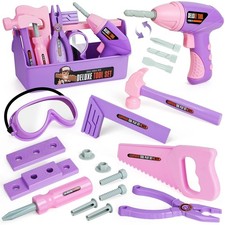 Kids Tool Set with Toy Drill, Toy Tool Box, Construction Tools, Pretend Play...