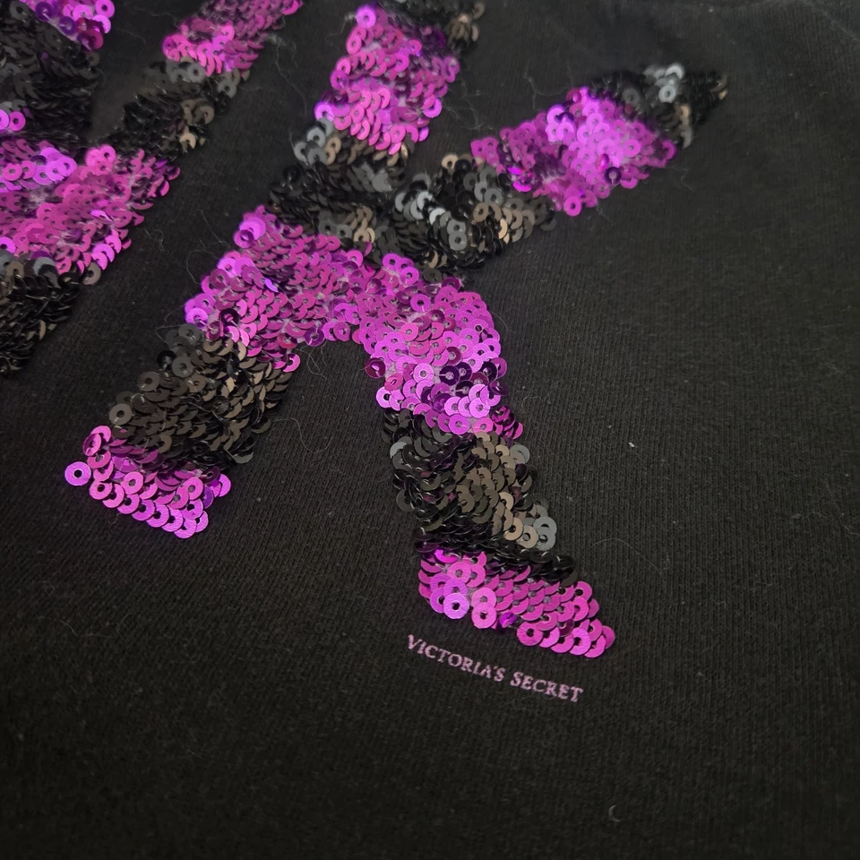 Pantalones Cortos Raro Victorias Secret Rosa Cebra Lentejuelas Bling Púrpura y Negro Talla Mediana Foto 3 de 4