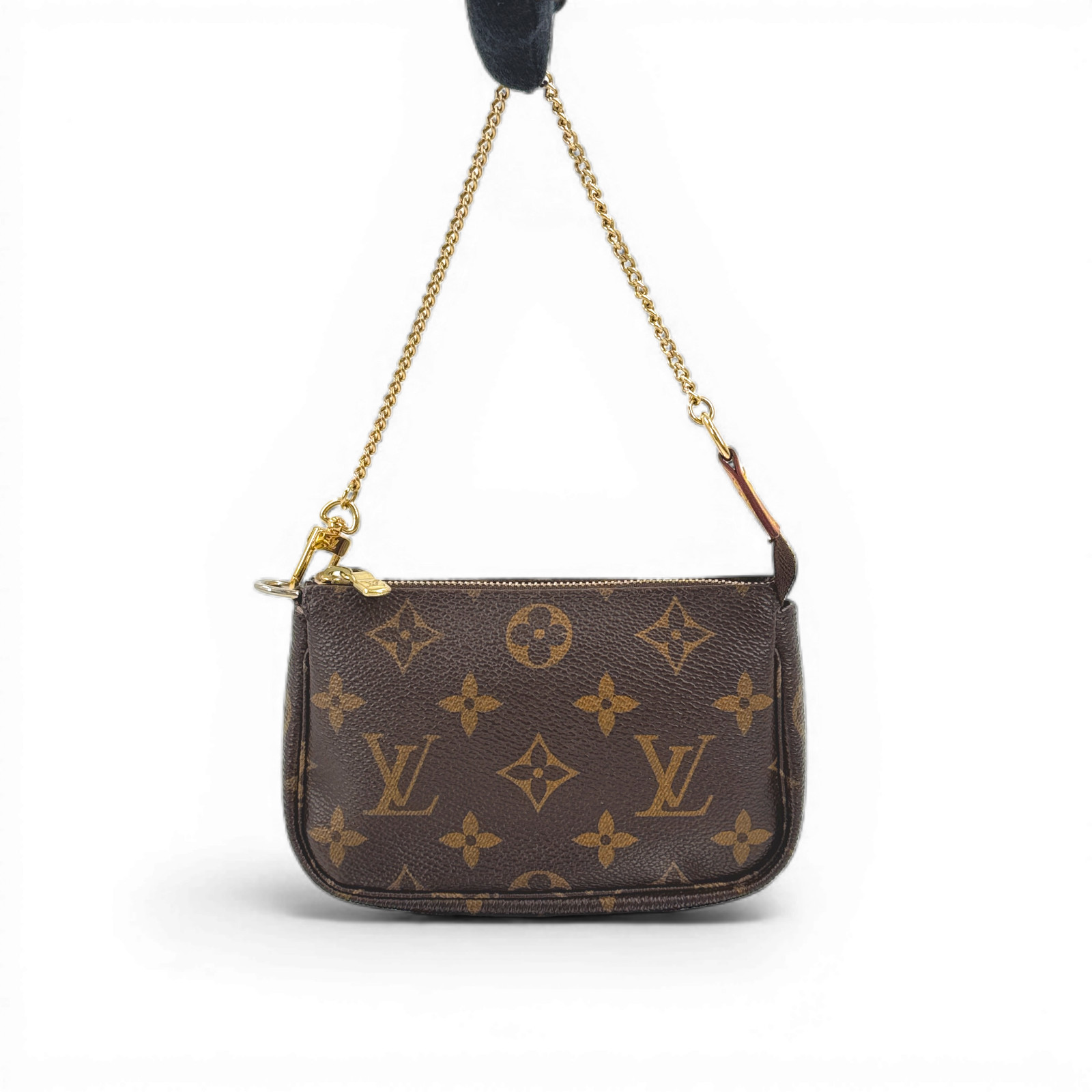 LOUIS VUITTON Mini Pochette Accessoires Monogram Canvas Brown Zip Pouch M58009