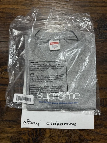 NEUF T SHIRT GRIS HOMME LOGO SUPREME NY FIVE BOROUGHS TAILLE S21 AUTHENTIQUE