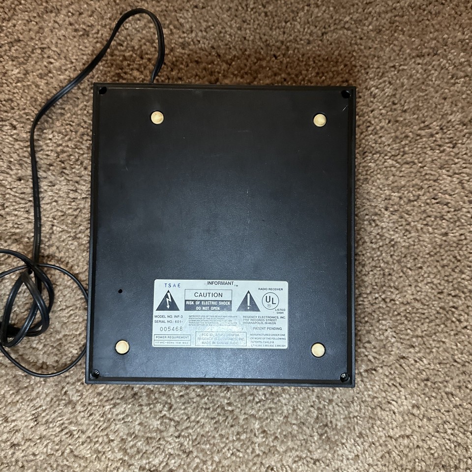 Vintage Informant by Regency Turbo Scan Police Scanner INF-3 UHF/VHF ...