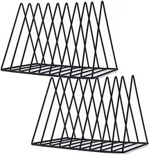 2 Pack 9-Slot Vinyl Record Storage Rack Metal Magazine Book Album Display