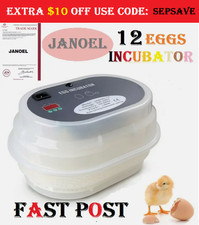 JANOEL ACCURACY Digital Automatic Mini 12 Eggs Incubator Poultry Thermometer Kit