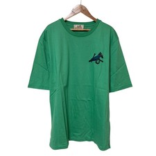 HERMES Puzzle Equestre T-shirt, Size L, Green mens USED