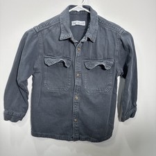 Zara Boys Gray Denim 100 Cotton Jean Jacket/shirt Size 7