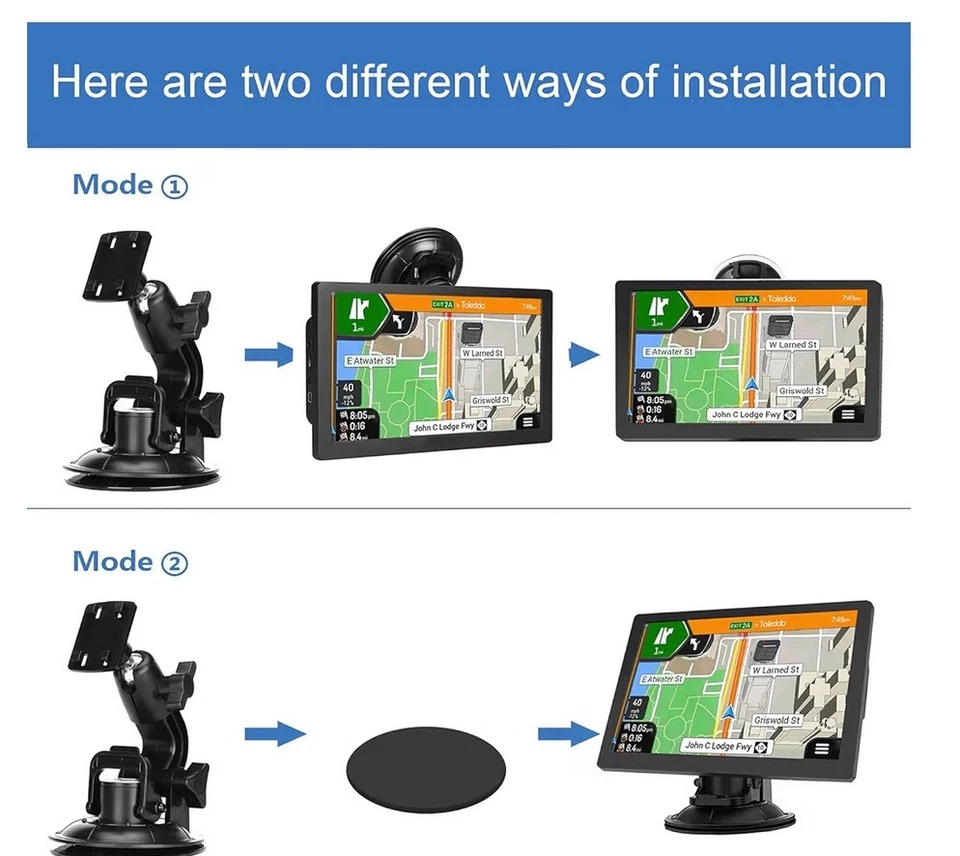 GPS Navigator for Car Truck RV 9'' HD Touchscreen, Latest 2025 Map with  - Image 4 of 4