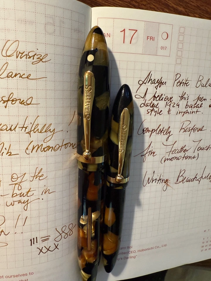 Sheaffer 1929 Oversize Lifetime + Petite Feather Touch #5 Pearl Black RESTORED - Image 3 of 4