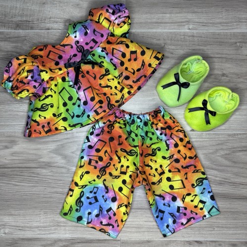16” Cabbage Patch Kids Tie Dye Music Notes Flannel Pjs Clothes Slippers - Picture 2 of 3