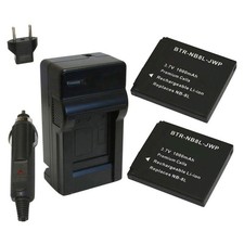 Replacement for Canon A3100 IS Battery 2-Pack, 1000mAh and Charger