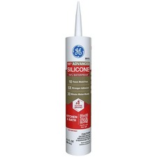 Advanced Silicone Caulk for Kitchen Bathroom, White, 10 fl oz Cartridge, 1 P...
