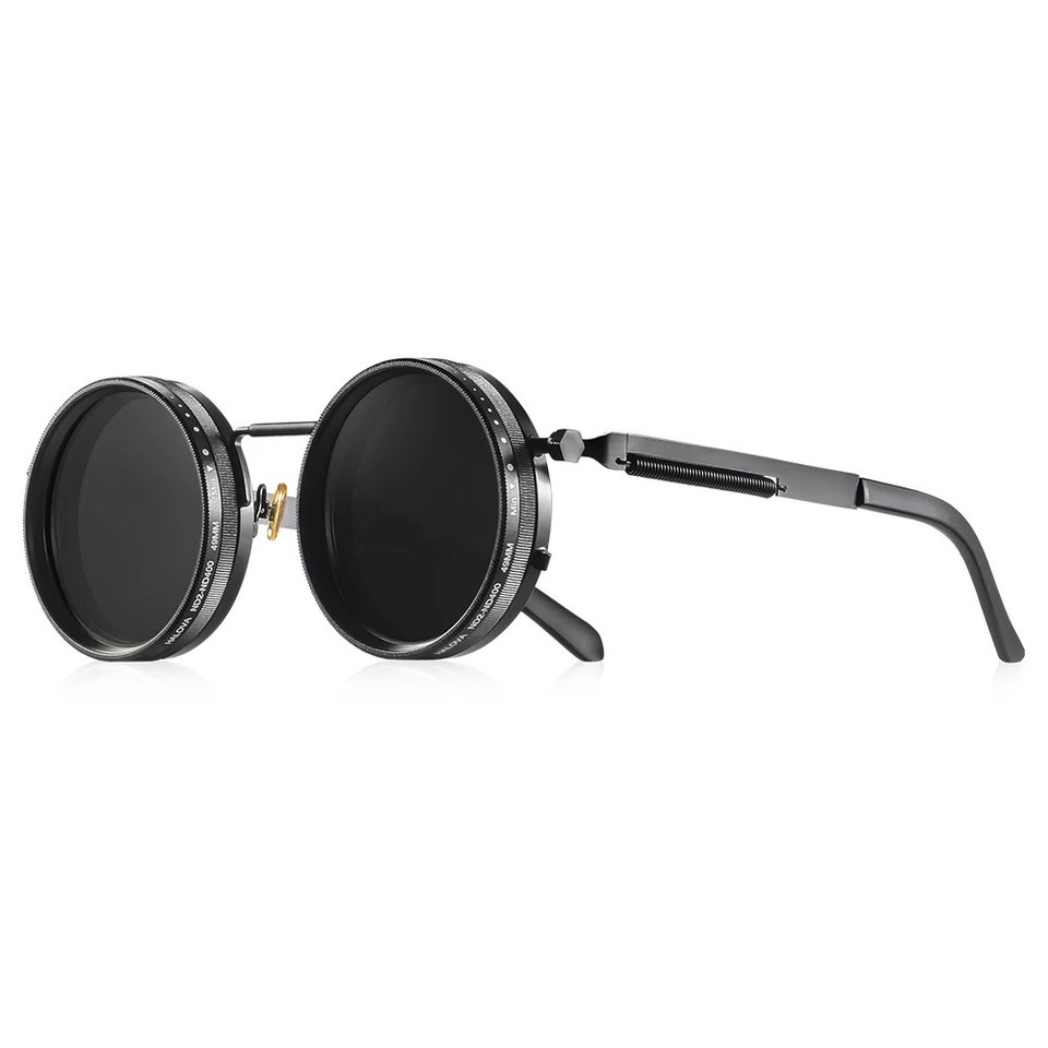 CRIXALIS Polarized Round Sunglasses ND9 Adjustable Dimming UV400 Retro Punk