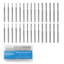 30Pcs Diamond Drill Bits Set, 1mm 2mm 3mm Sizes 1/8" Shank for Dremel Rotar...
