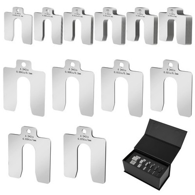304 Stainless Steel Shim Kit,60 PCS 2'' x 2'' Slotted Shims Assortment, 6 Thick...