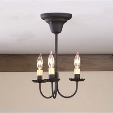 Irvin's Tinware 3 Light Westford Ceiling Light in Textured Black - New!