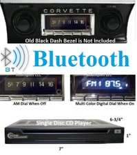 1968-1976 Corvette Bluetooth Stereo Radio Multi Color Display Cd Player 740