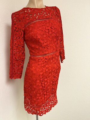 Cynthia Rowley Womens Red Cutout Style Floral Sheath Dress Size 0 | eBay