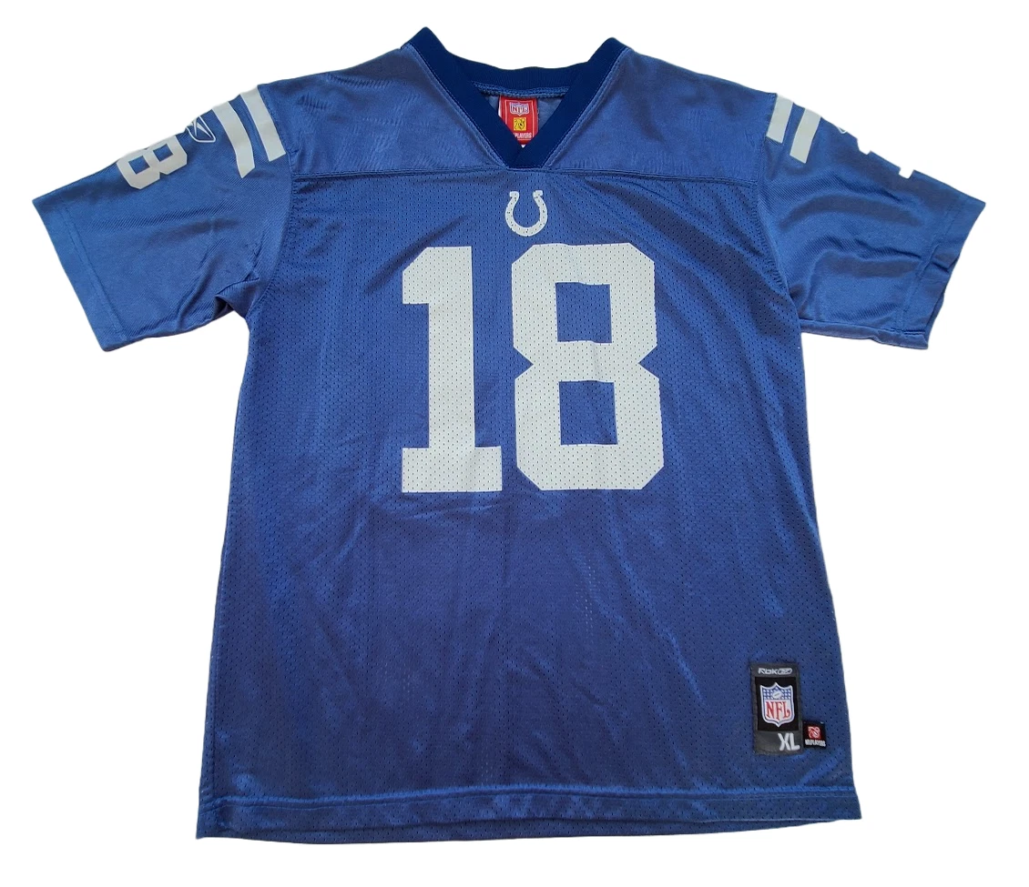 Reebok Peyton Manning Jersey Youth XL Blue White Indianapolis