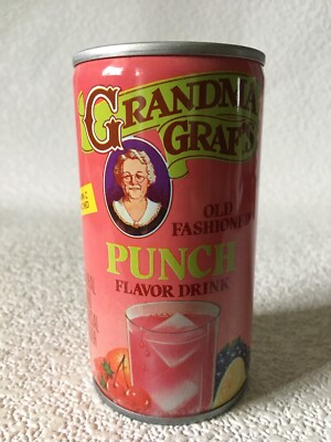 Vintage Grandma Graf's FRUIT PUNCH CAN Soda Colorful Steel
