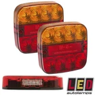 LED Autolamps 99ARL2 Square Rear Trailer Lights - With 2 Number Plate LEDs