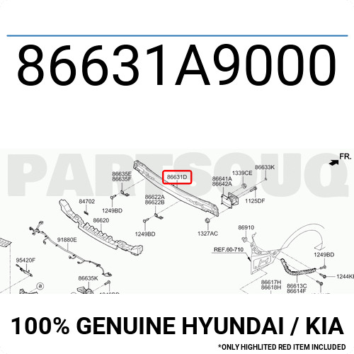 86631A9000 Genuine Hyundai / KIA BEAM-RR BUMPER | eBay