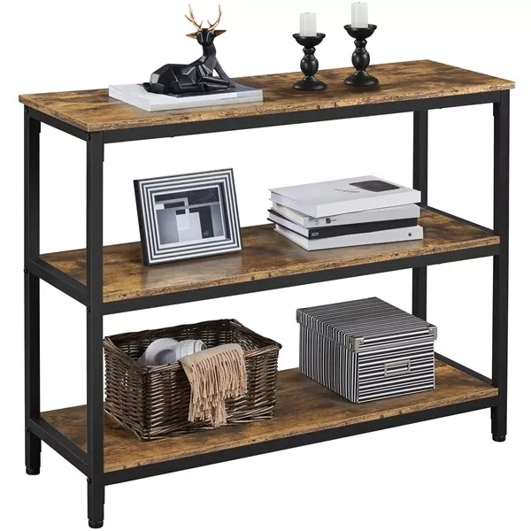 3 tier wood clearance console table