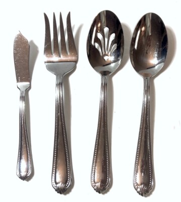 LENOX ESQUIRE 4-PC HOSTESS SERVING FLATWARE SET MIRRORED STAINLESS STEEL NEW