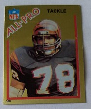 ANTHONY MUNOZ, 1982 TOPPS MINI GOLD FOIL STICKER #160, BENGALS