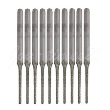 10 Pieces Silver 1mm Tip Jade Lapidary Gems Diamond Drill Bits Hole