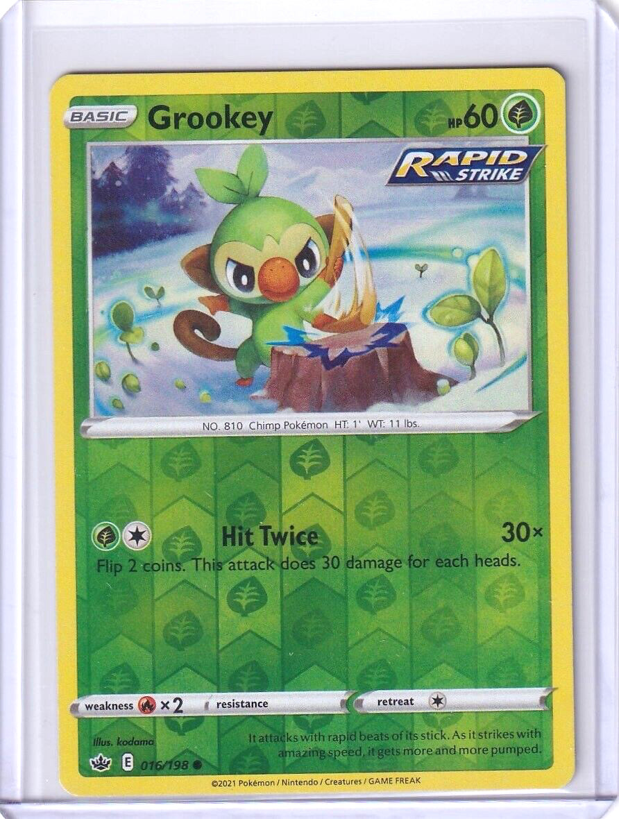 Grookey Reverse Holo #16 Pokemon TCG Chilling Reign 2021