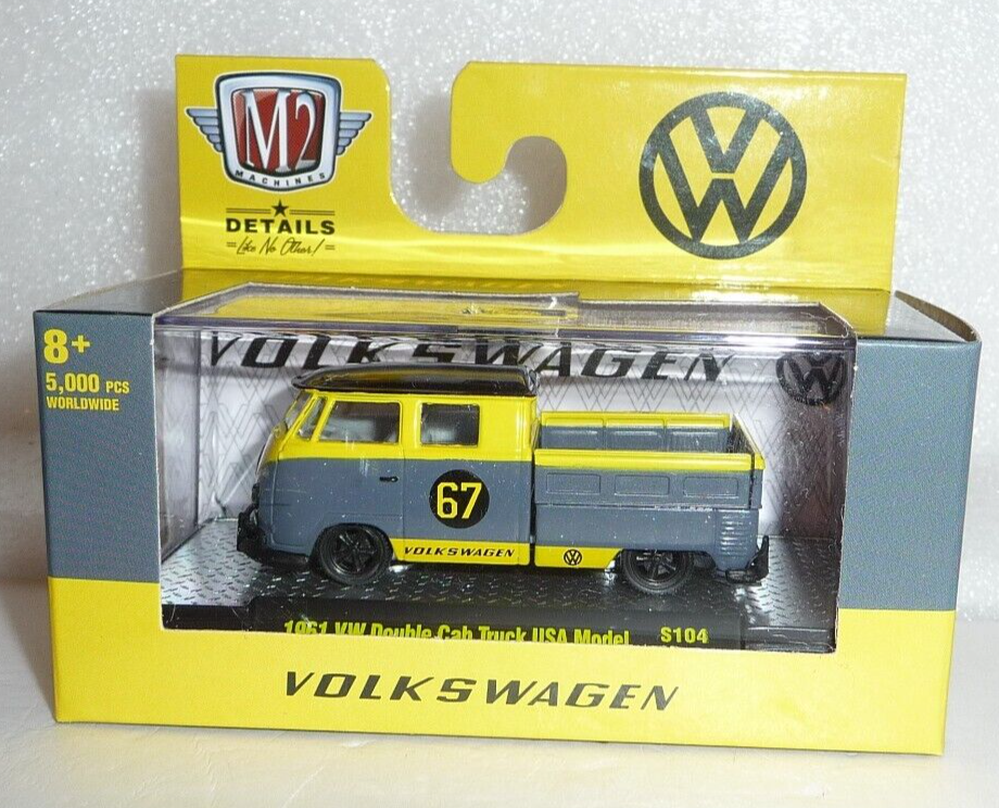M2 Machines 1961 VW Double Cab Truck USA Model 1:64 Diecast