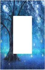 Outlet Covers Fantasy Fairy Tree in Mystic Forest 1 Gang Wall Plate Single Rocke