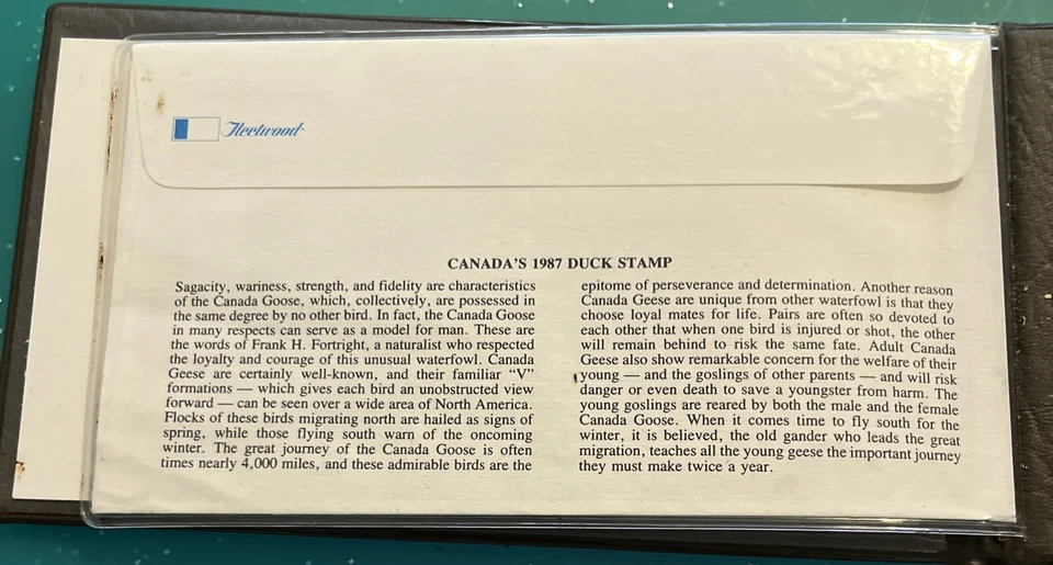 1987 Canada Duck Stamp FIRST DAY COVER Booklet - Image 4 of 4