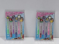 2 PACK Disney Princess Bun Topper Multi-Colored Gel Pens 12 Total