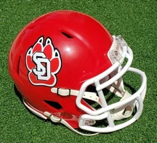 * SOUTH DAKOTA COYOTES  RED FOOTBALL MINI HELMET, OTHER COLOR COMBOS AVAILABLE