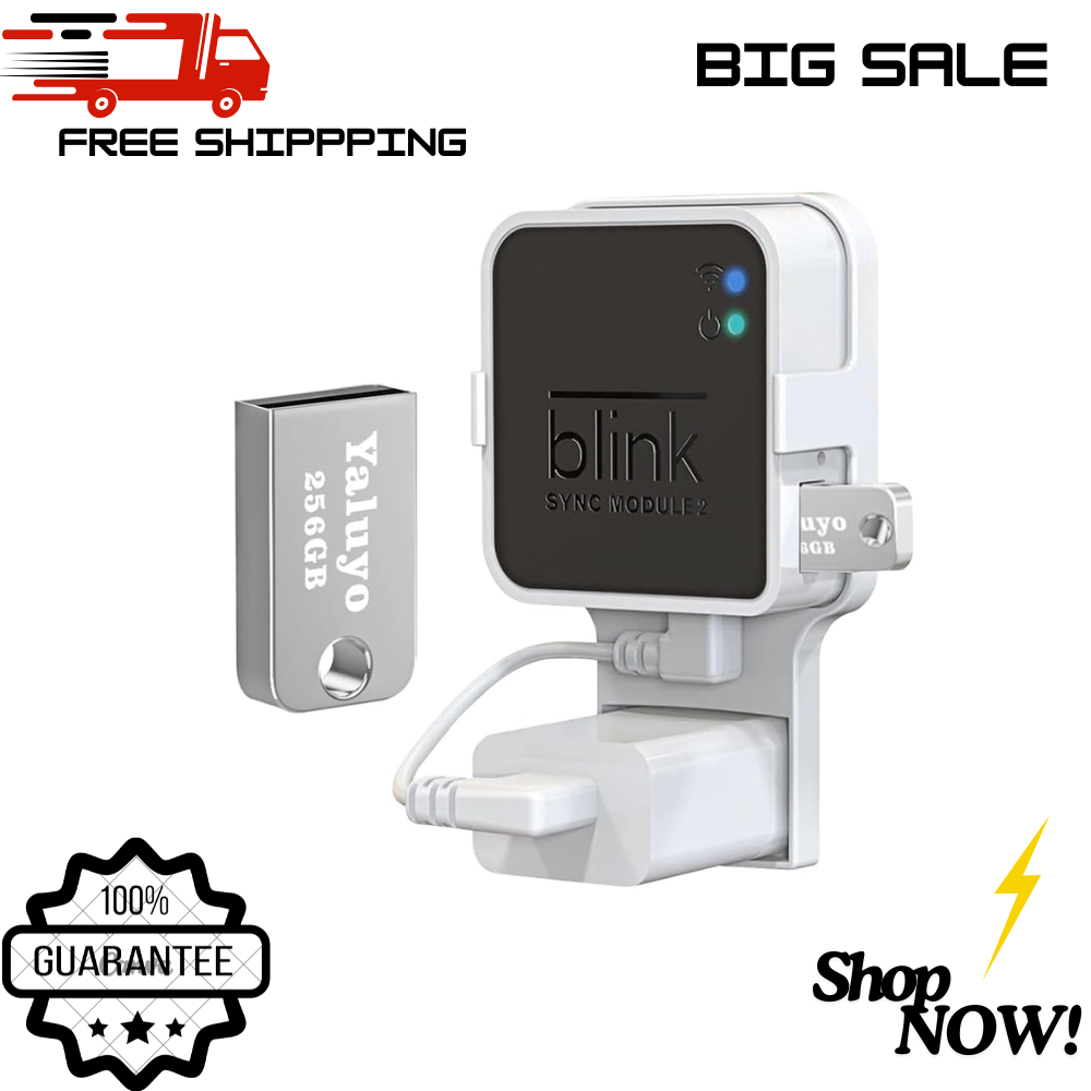 256GB USB Flash Drive and Blink Sync Module 2 Mount, Save Space and Easy Mount B-image