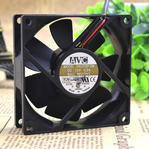 AVC 8025 D8025B12M 8CM 12V 0.20A 3pin