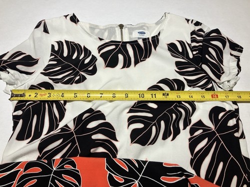 Old Navy Short Sleeve Tunic Shift Dress Size Medium Palm leaves - Picture 5 of 8
