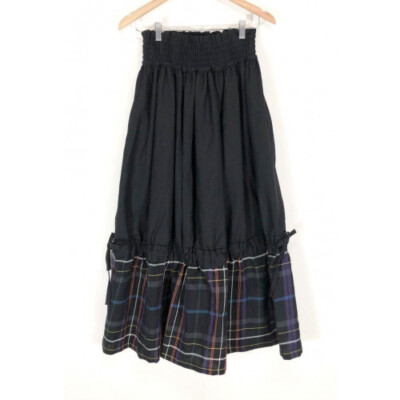 パンツ Limi feu Check Skirt Docking Pants LIMI feu Wool gabardine check pattern long skirt in black | eBay