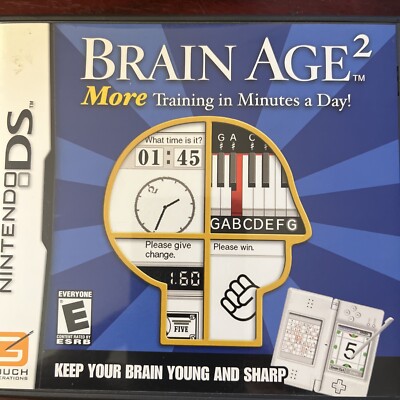 Brain Age 2: More Training in Minutes a Day (Nintendo DS, 2007) CIB Complete