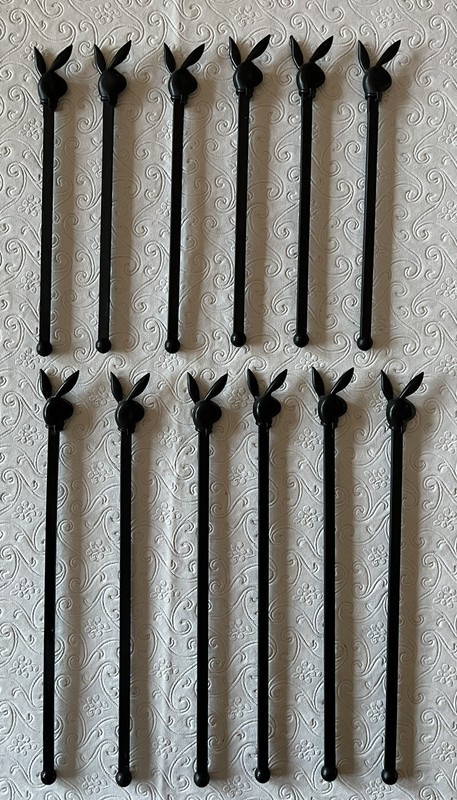 12 Vintage Playboy Bunny Drink Swizzle Sticks /Stirrers